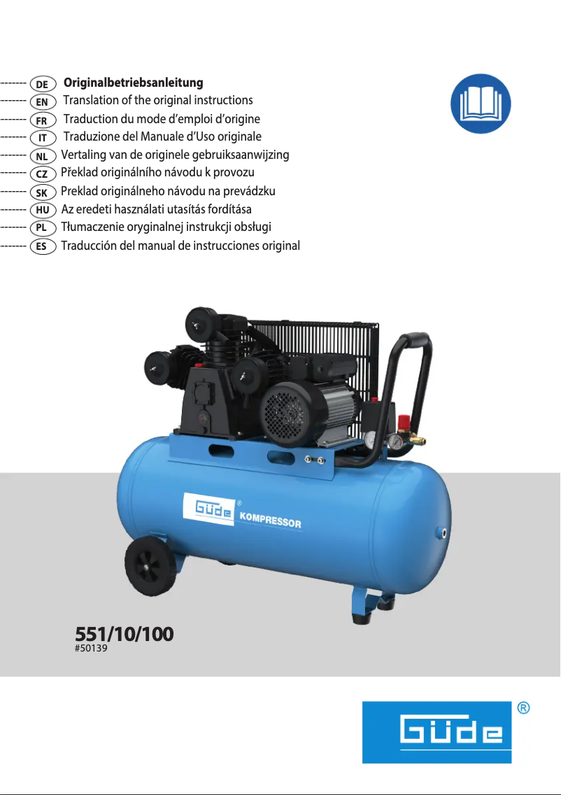 First page image of the manual for 551/10/100