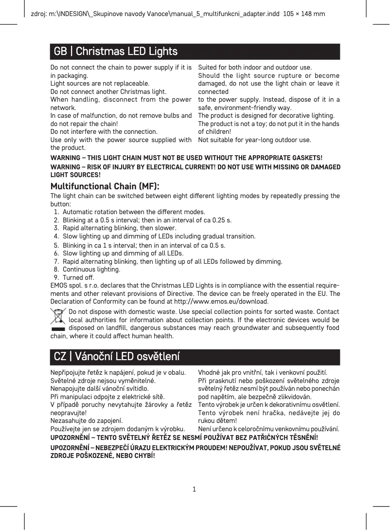 Page 1 of the manual User Manual Emos D5AC06