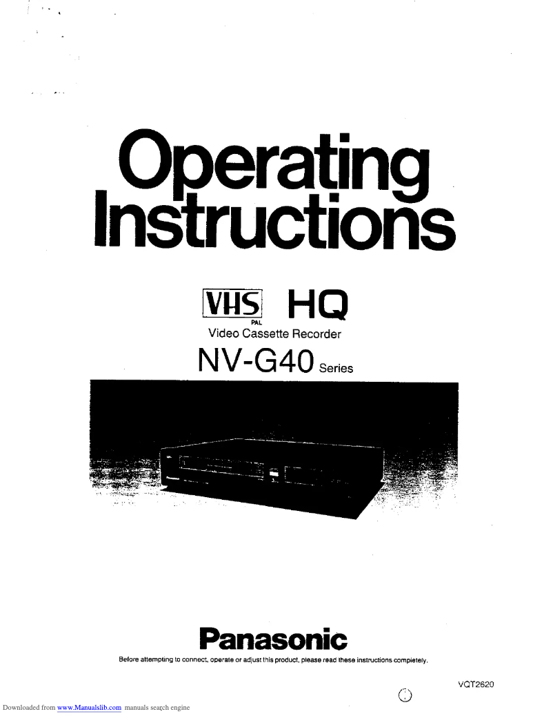 Page 1 of the manual User Manual Panasonic NV-G40