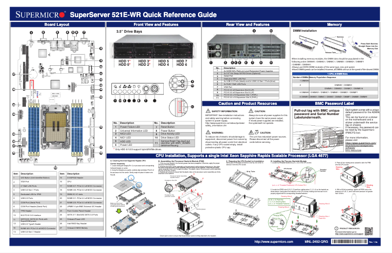 Page 1 of the manual Quick Start Guide Supermicro SuperServer SYS-521E-WR