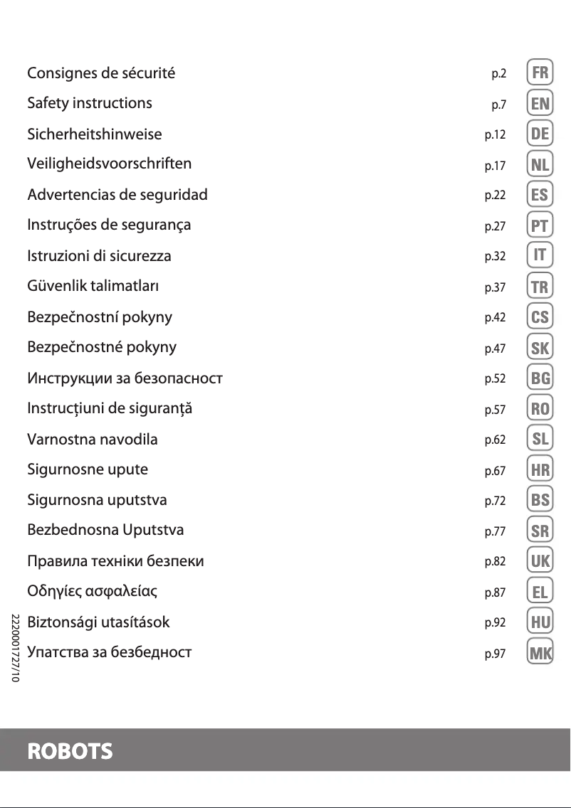 Page 1 of the manual Safety Instructions Rowenta X-Plorer 20 RR6875