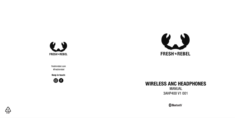 Page 1 of the manual User Manual Fresh 'n Rebel Wireless ANC Headphones