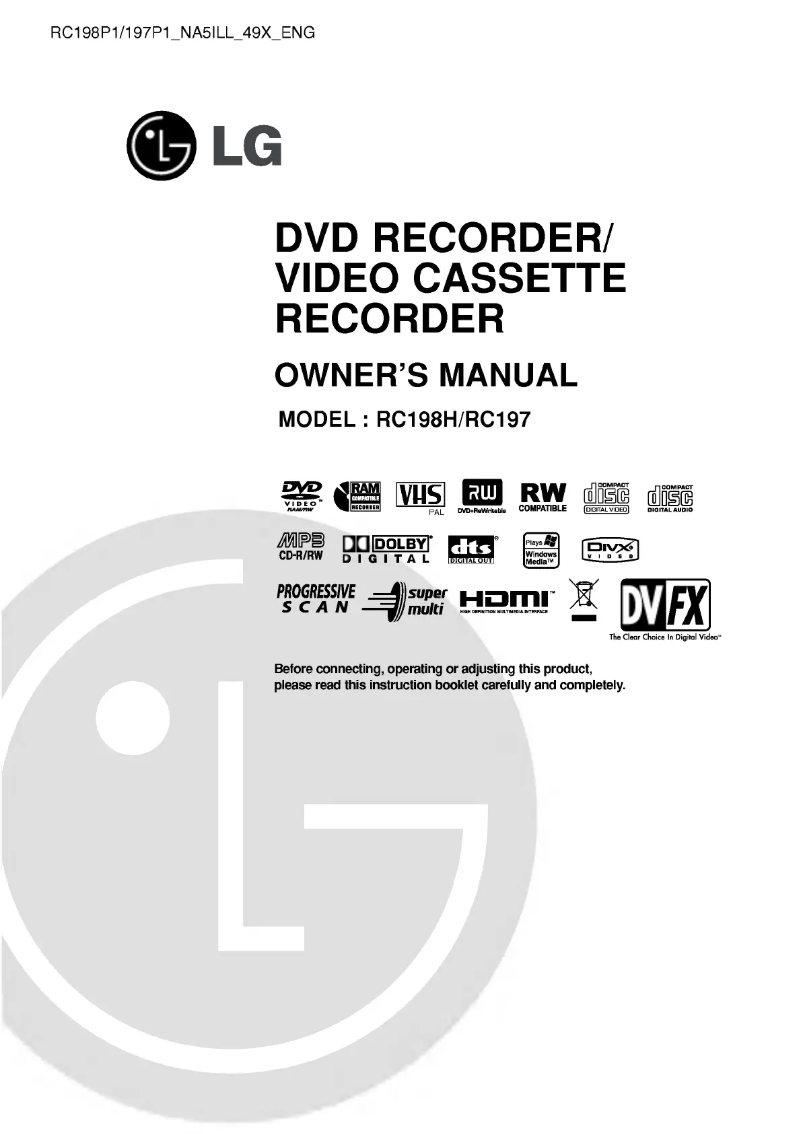 First page image of the manual for RC198P1