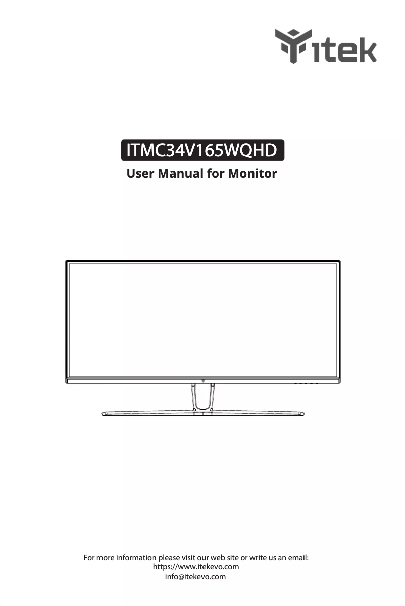 First page image of the manual for ITMC34V165WQHD