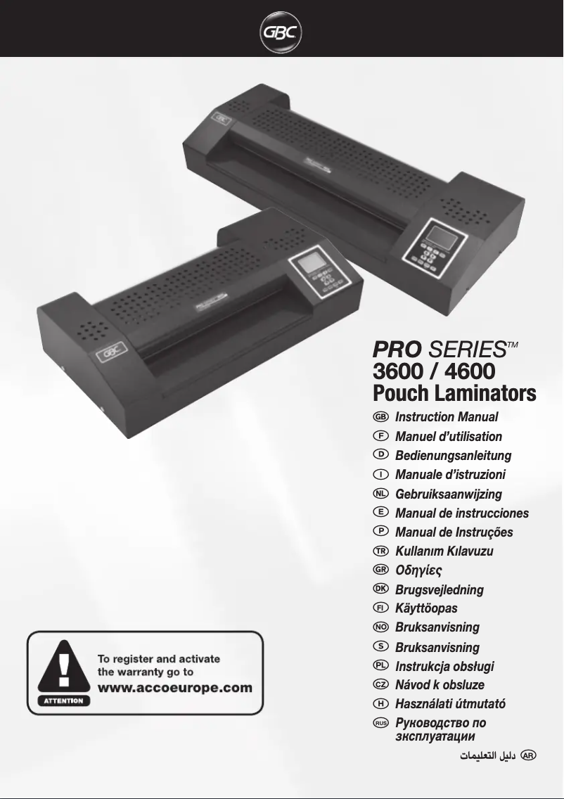 First page image of the manual for Proseries 3600