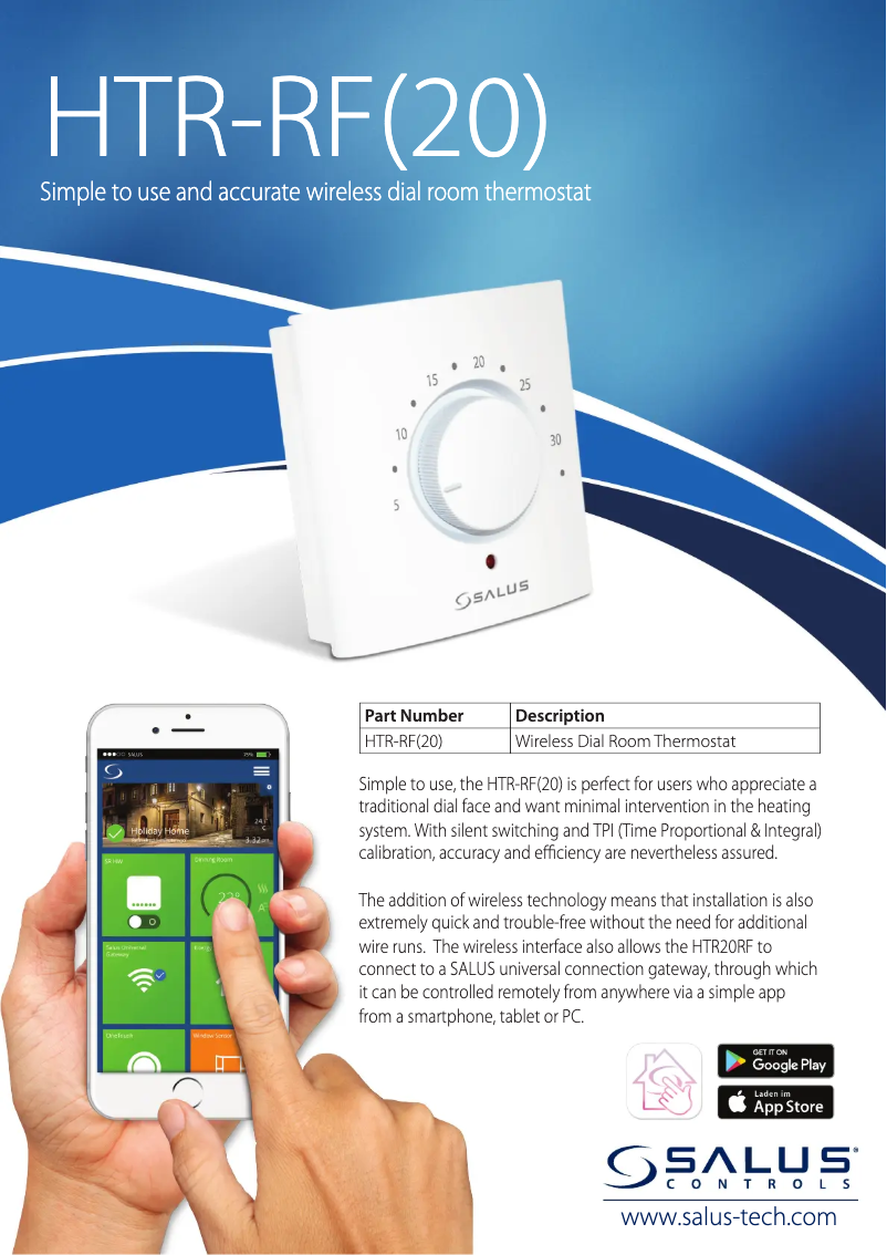 First page image of the manual for HTR-RF20