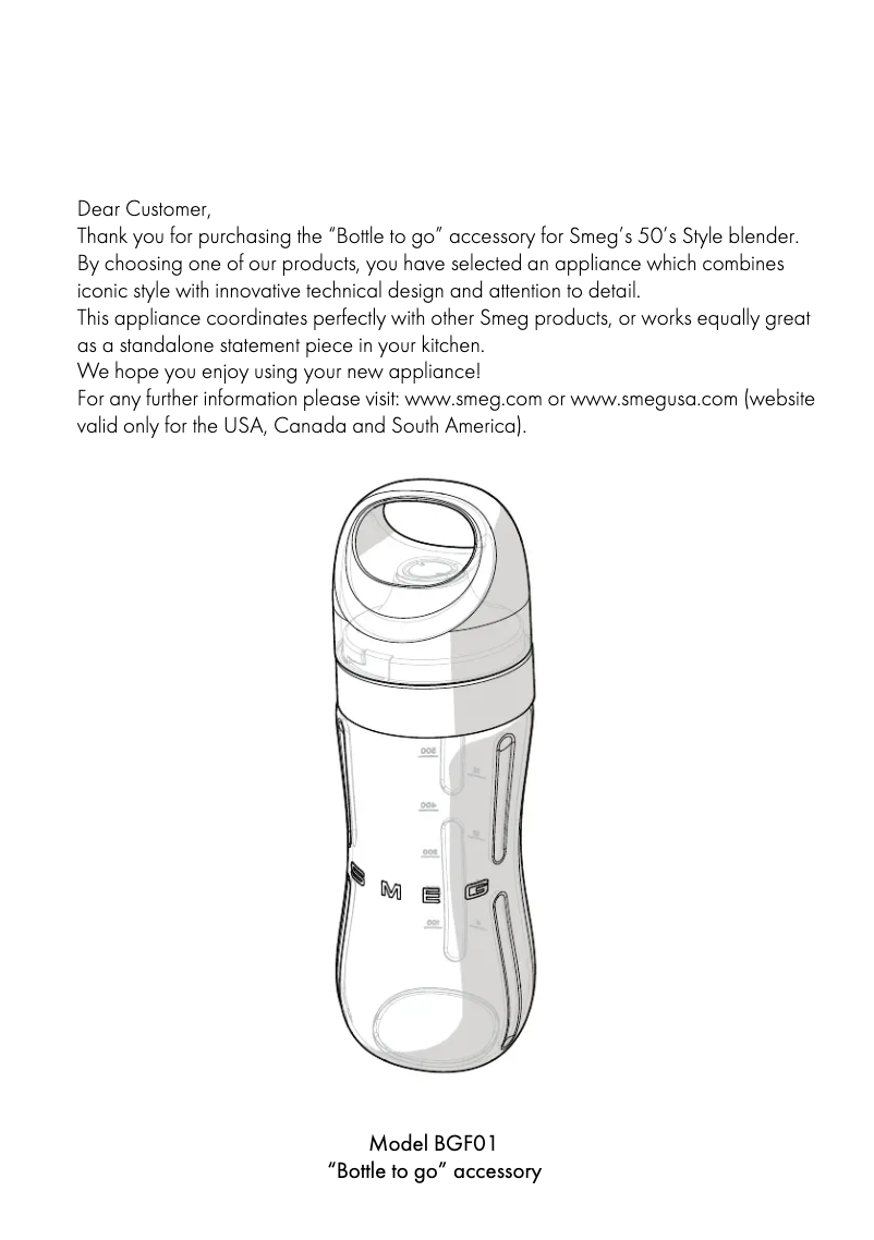 First page image of the manual for BGF01