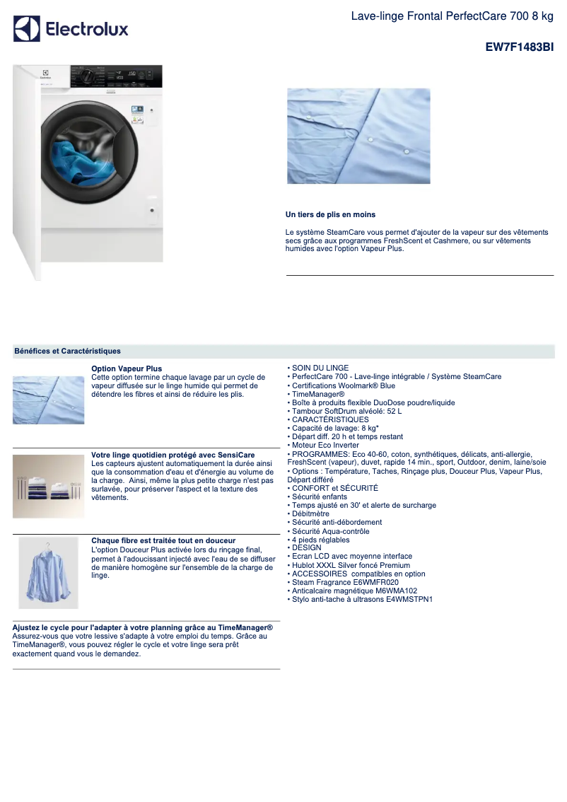 First page image of the manual for EW7F1483BI