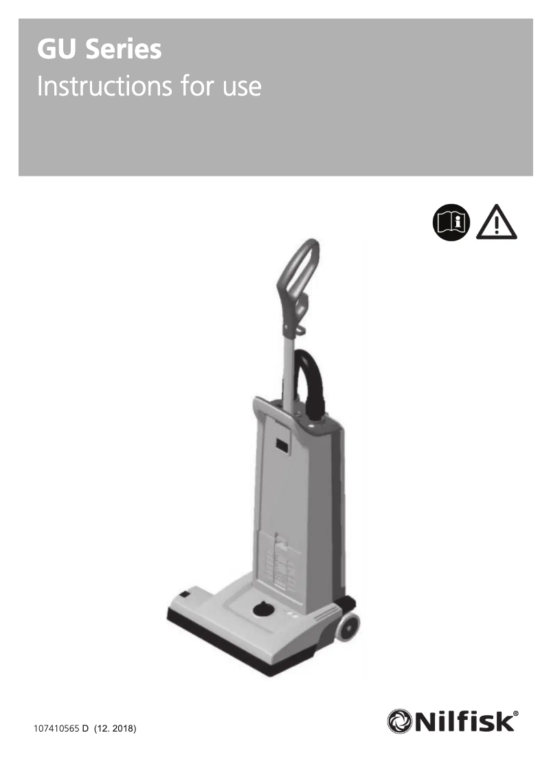 Page 1 of the manual User Manual Nilfisk GU 355