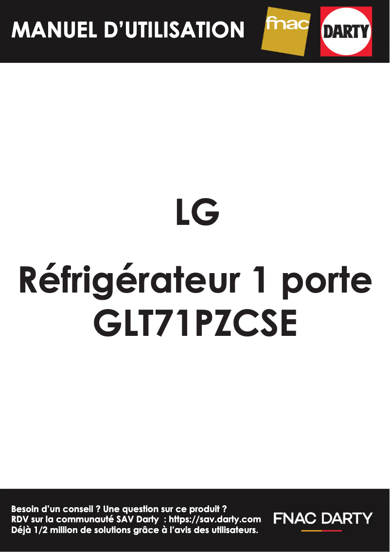 First page image of the manual for GLT71PZCSE