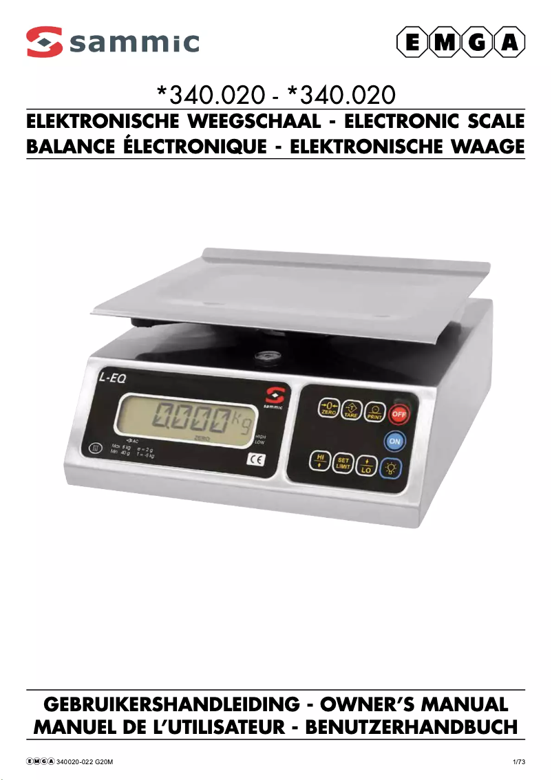 First page image of the manual for 340020