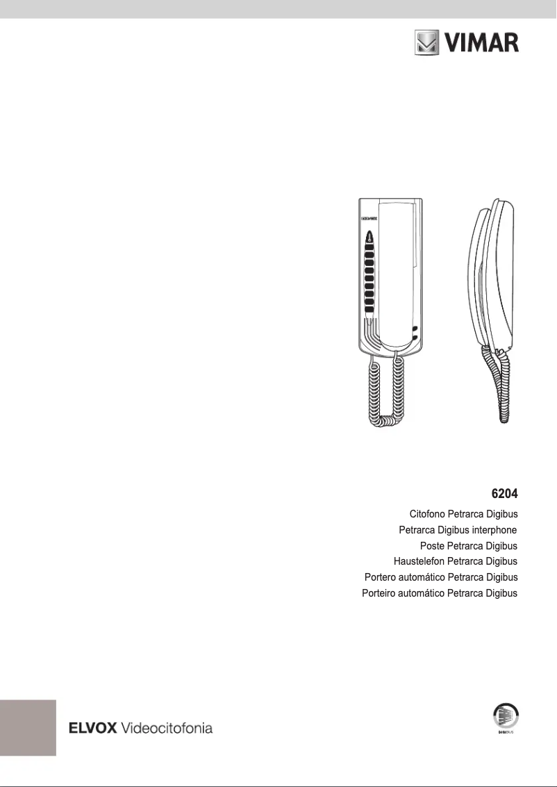 Page 1 of the manual User Manual Vimar ELVOX 6204/1