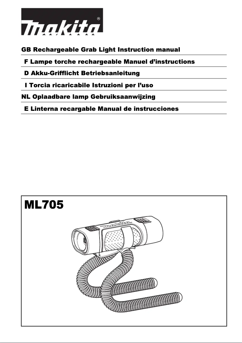 Page 1 of the manual User Manual Makita ML705