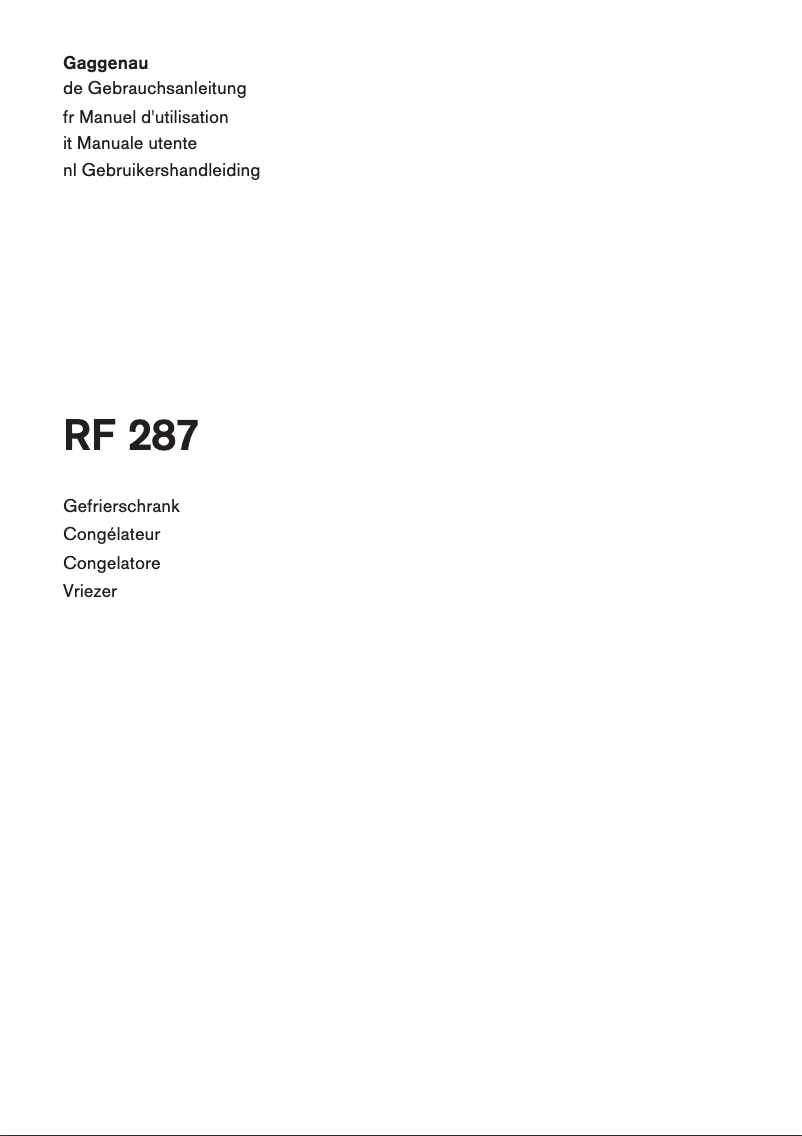 First page image of the manual for RF287200