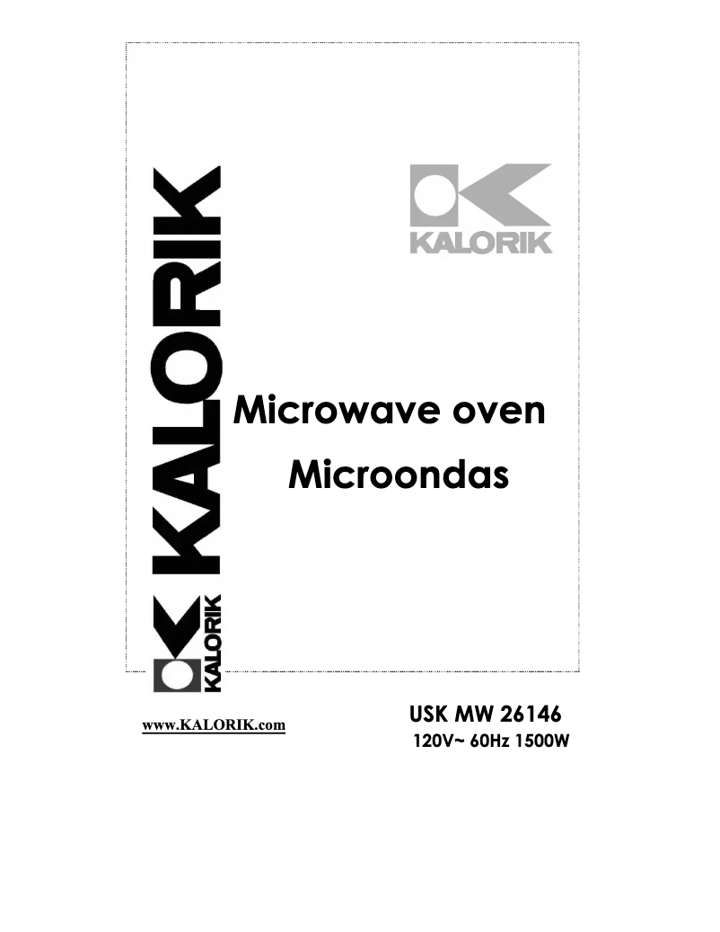 Page 1 of the manual User Manual Kalorik MW 26146