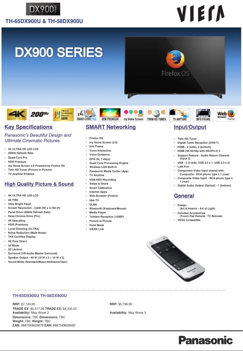 First page image of the manual for TH-58DX900U