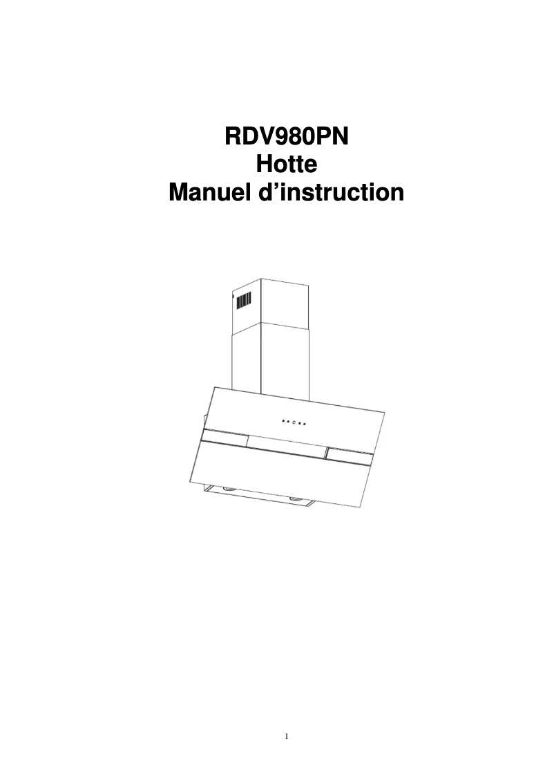 First page image of the manual for RDV980PN