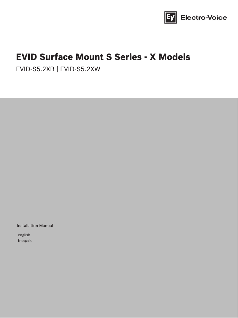 First page image of the manual for EVID-S5.2X
