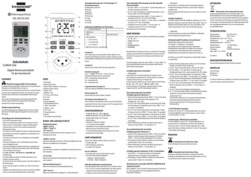 First page image of the manual for Comfort-Line DZL 2016 FR 3655
