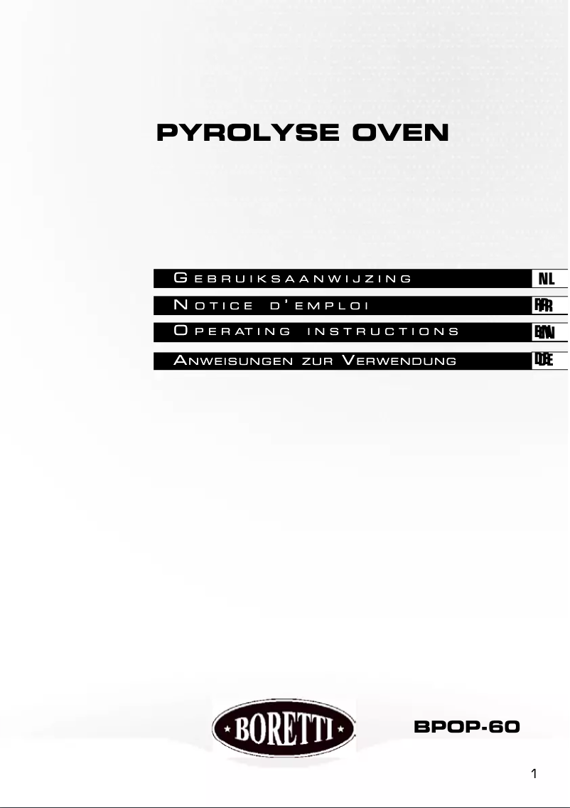 Page 1 of the manual User Manual Boretti BPOP60