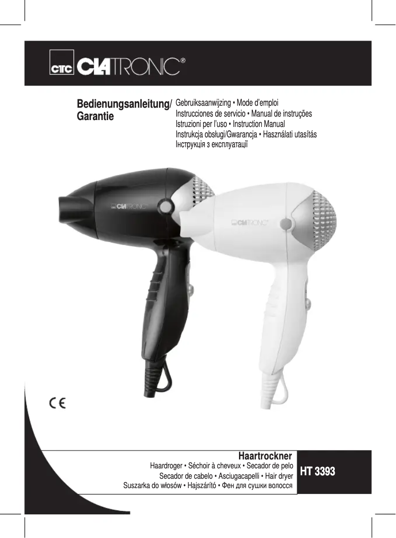 First page image of the manual for HT 3393