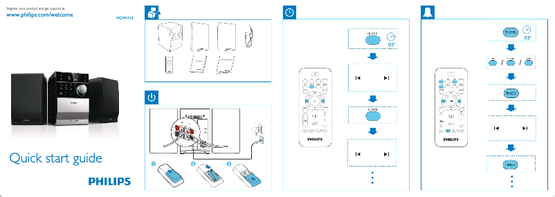 Page 1 of the manual Quick Start Guide Philips MCM1110