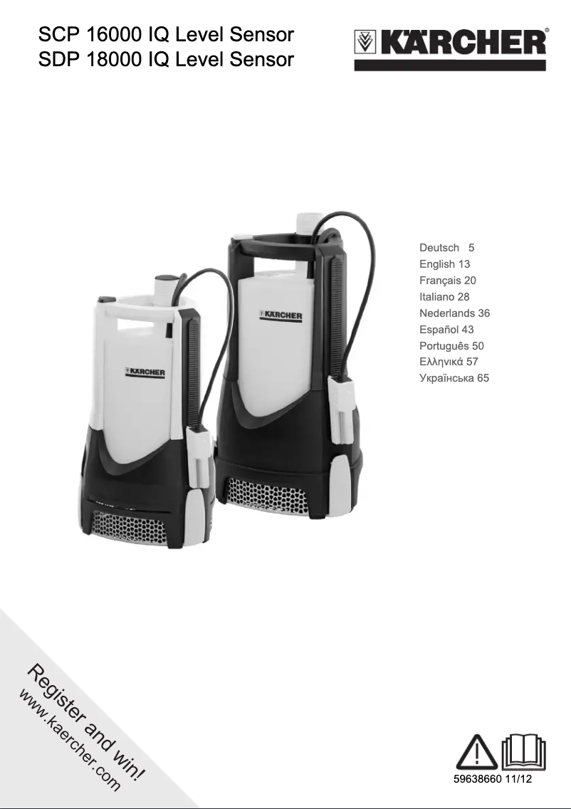 Page 1 de la notice Manuel utilisateur Kärcher SDP 18000