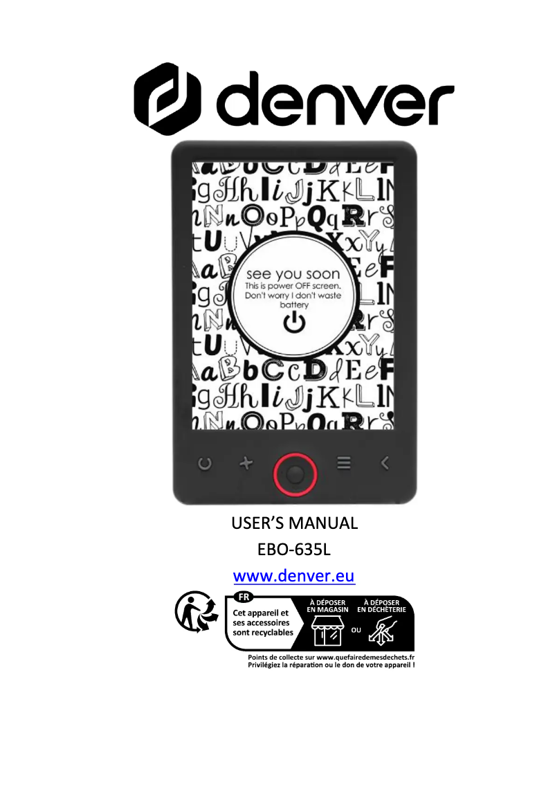 First page image of the manual for EBO-635L