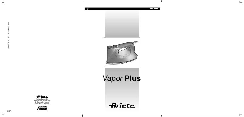 Page 1 of the manual User Manual Ariete 6399