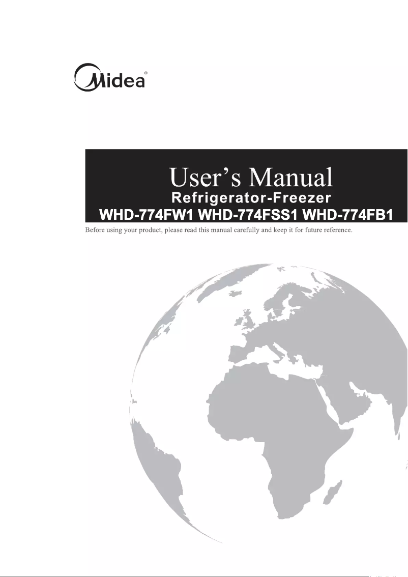 First page image of the manual for WHD-774FSSE1