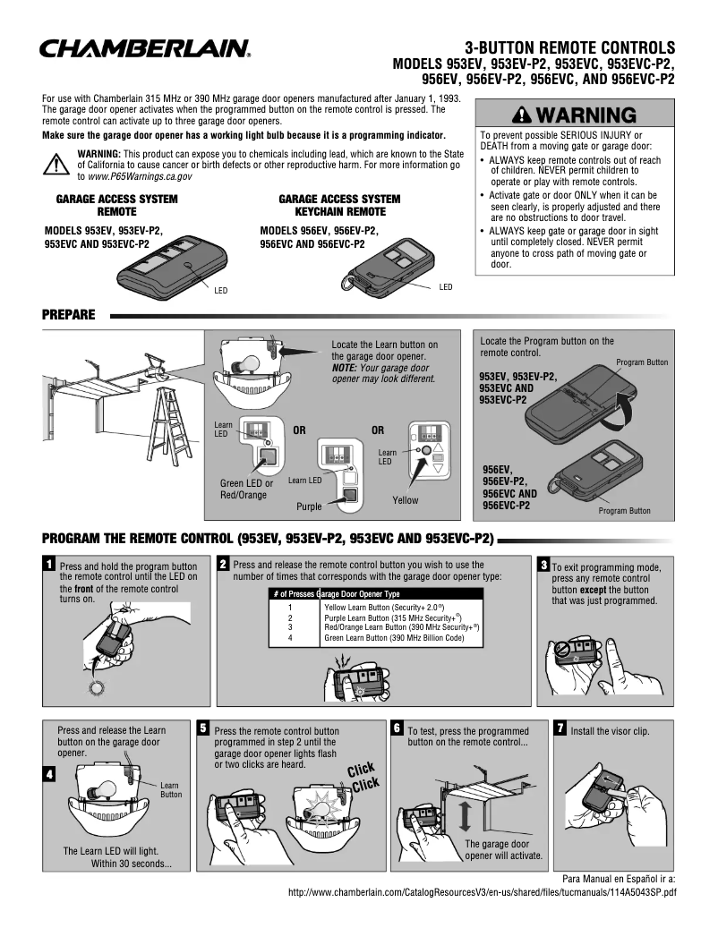 Image de la première page du manuel de l'appareil 956EVC-P2