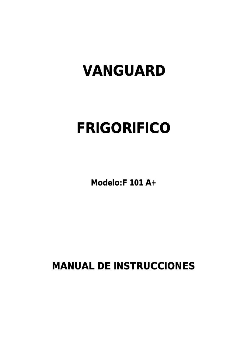 First page image of the manual for F-101
