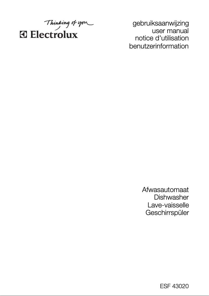 Page 1 of the manual User Manual Electrolux ESF 43020