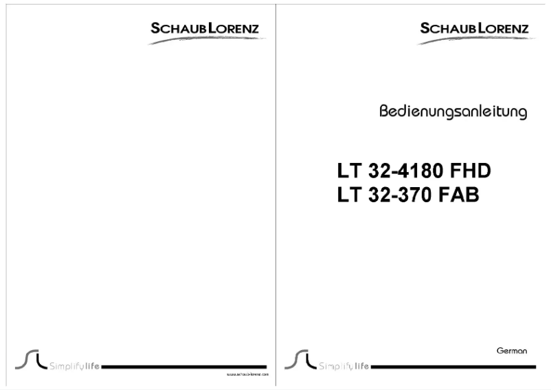 Page 1 de la notice Manuel utilisateur Schaub Lorenz LT32-370FAB