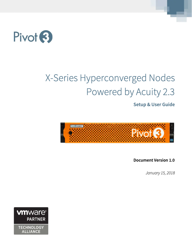 Page 1 of the manual User Manual Pivot3 Acuity X3-6000