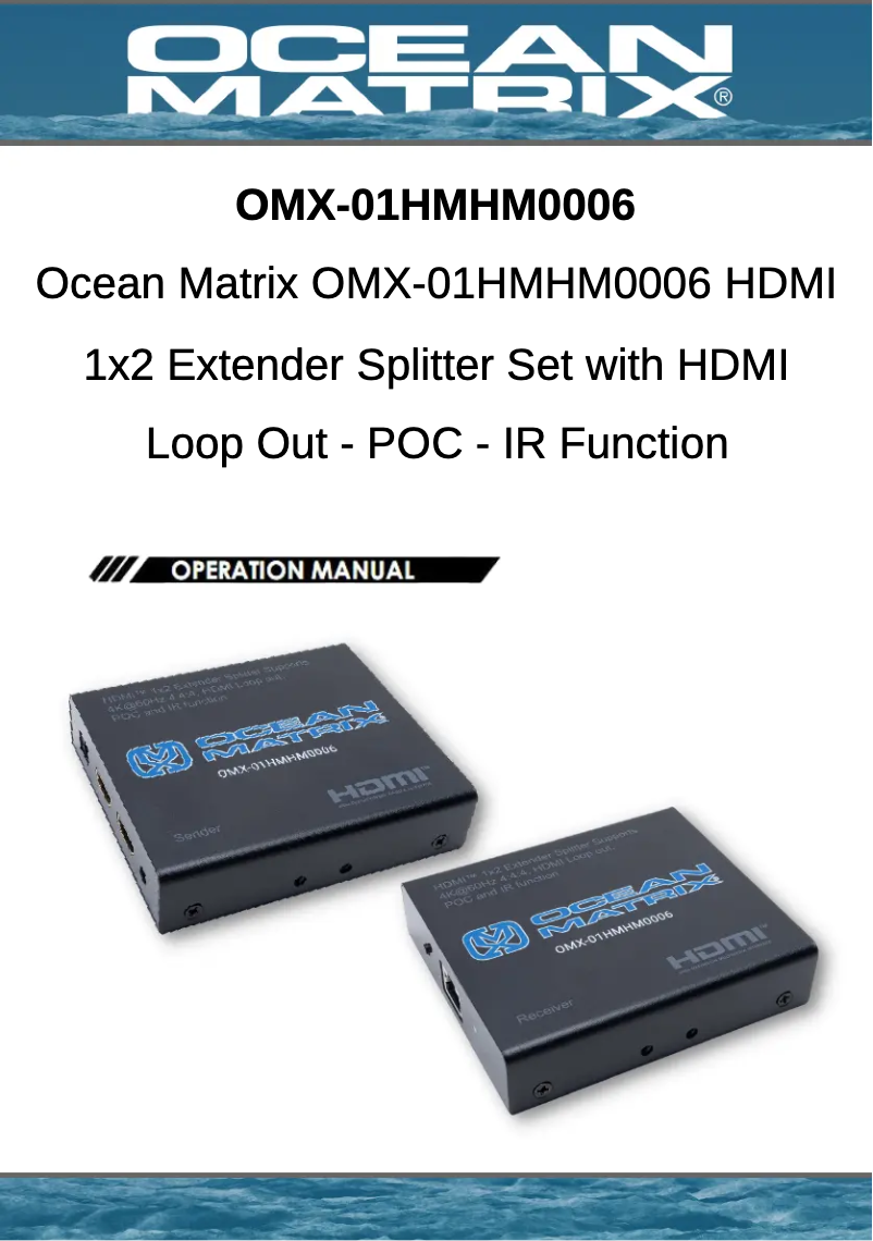 First page image of the manual for OMX-01HMHM0006