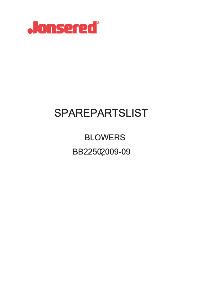 Page 1 of the manual User Manual Jonsered BB2250