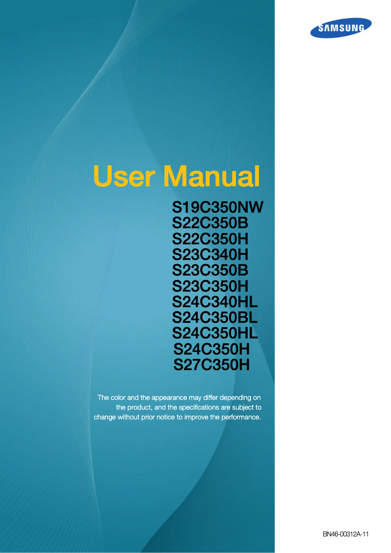Page 1 of the manual User Manual Samsung S22C350H