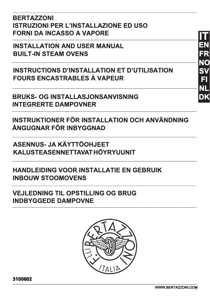 Page 1 of the manual User Manual Bertazzoni F457MODVTZ