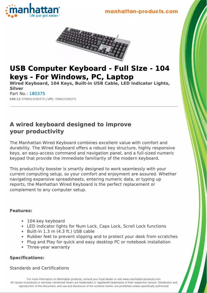 First page image of the manual for 180375