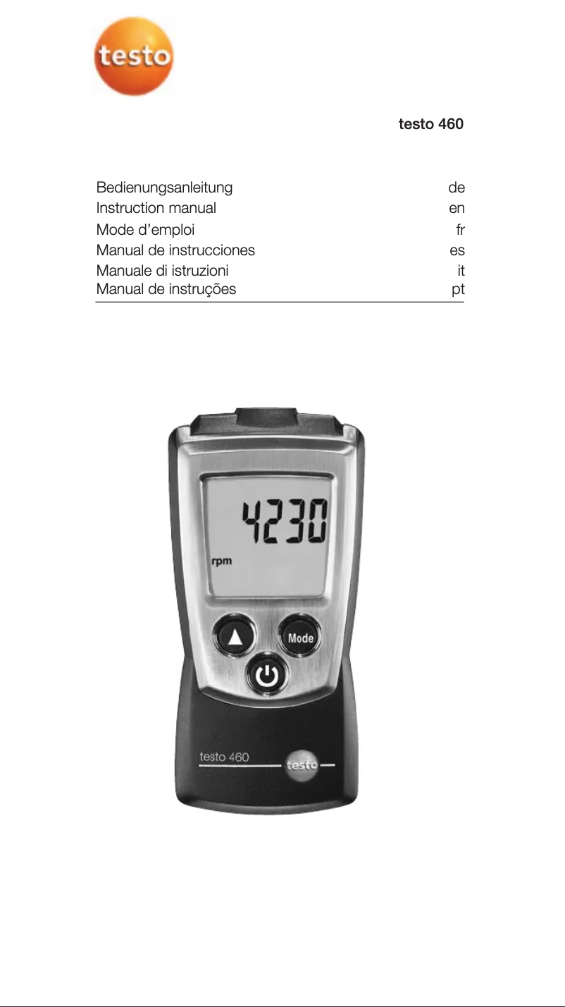 First page image of the manual for 460