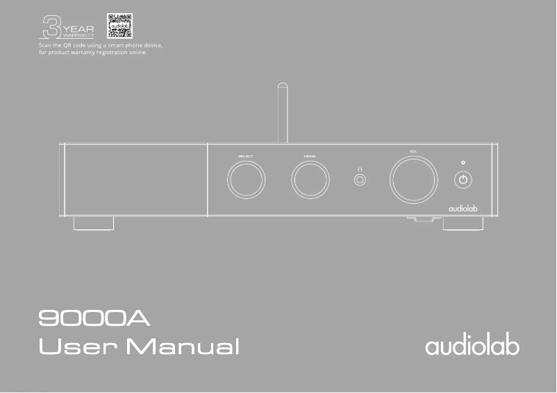 Page 1 of the manual User Manual Audiolab 9000A
