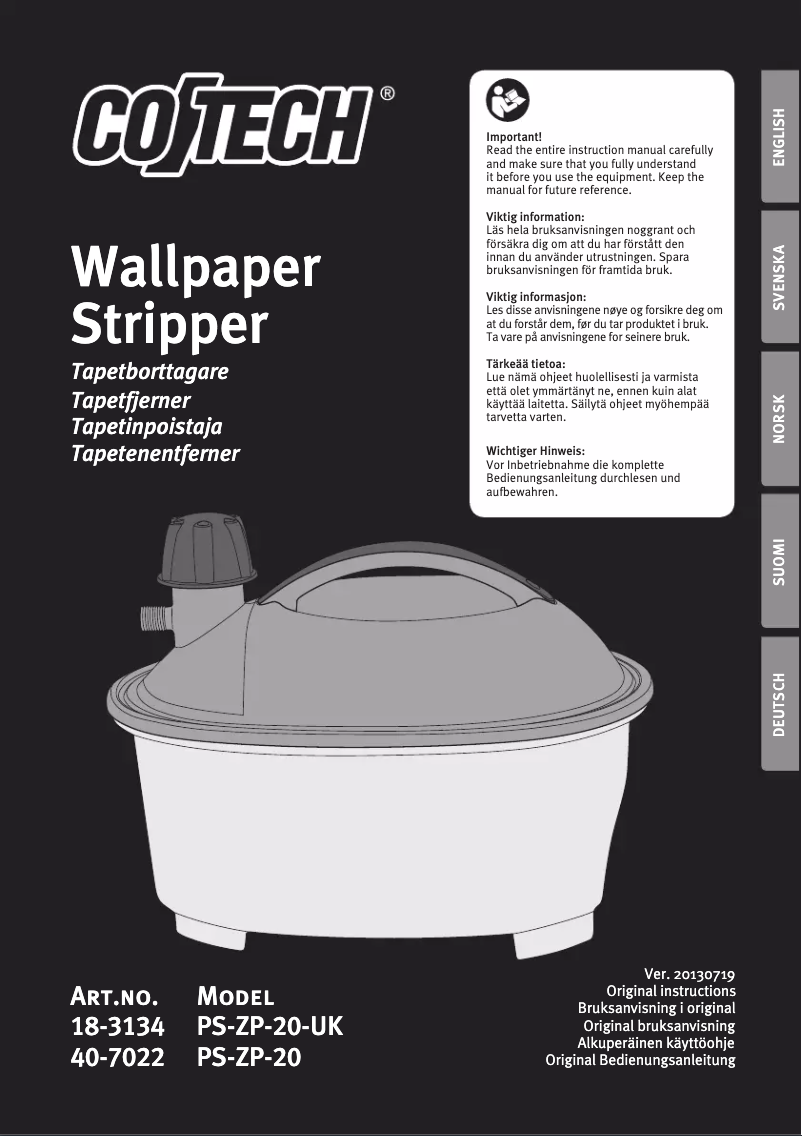Page 1 de la notice Manuel utilisateur Cotech PS-ZP-20