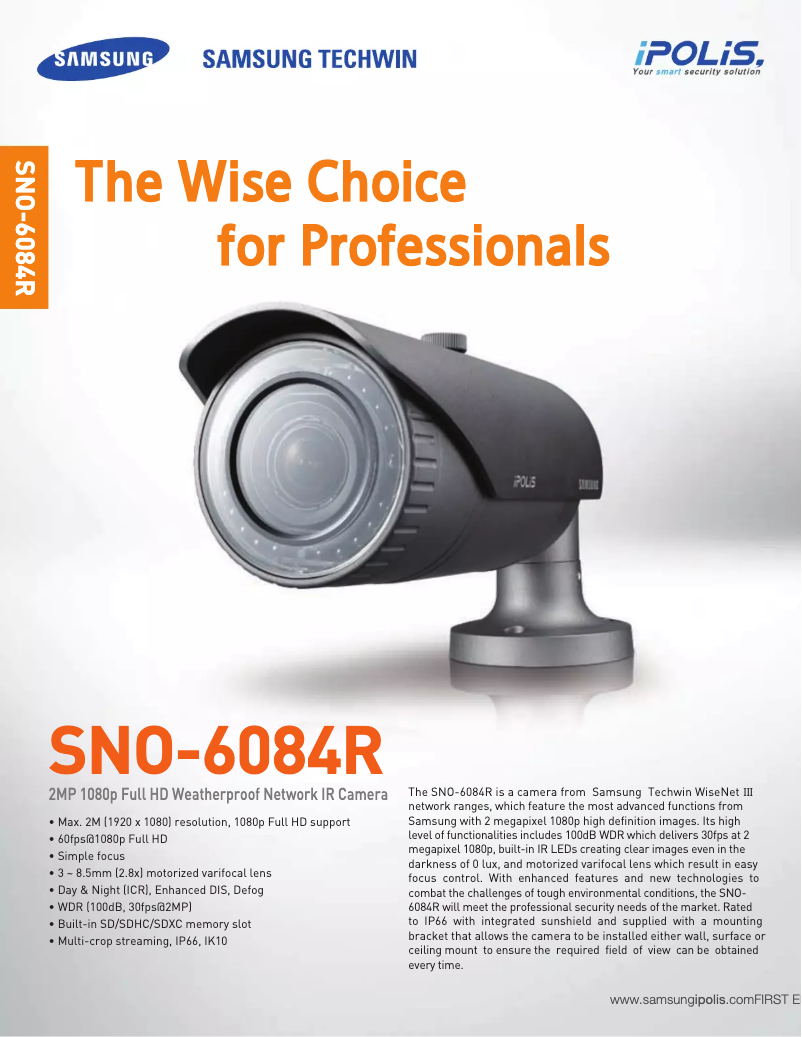 First page image of the manual for SNO-6084R