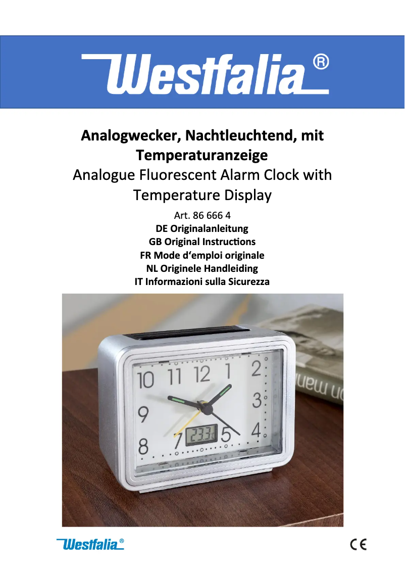 Page 1 of the manual User Manual Westfalia 866664