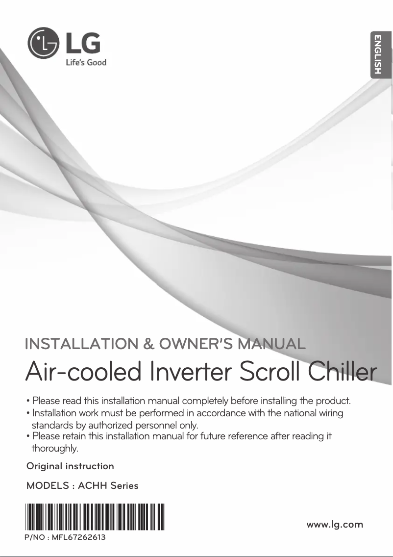 First page image of the manual for ACHH020LBAA