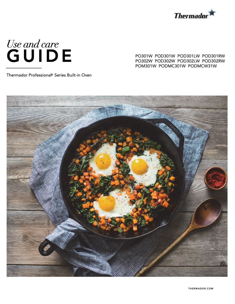 Page 1 of the manual Use and Maintenance Manual Thermador POM301W