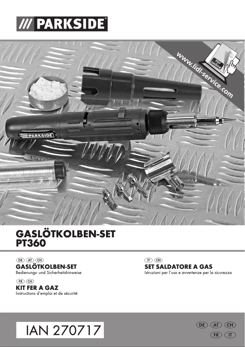 First page image of the manual for PT360