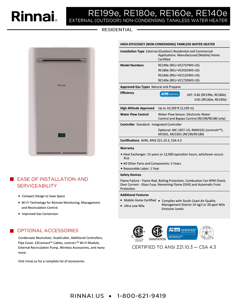 First page image of the manual for RE160eP