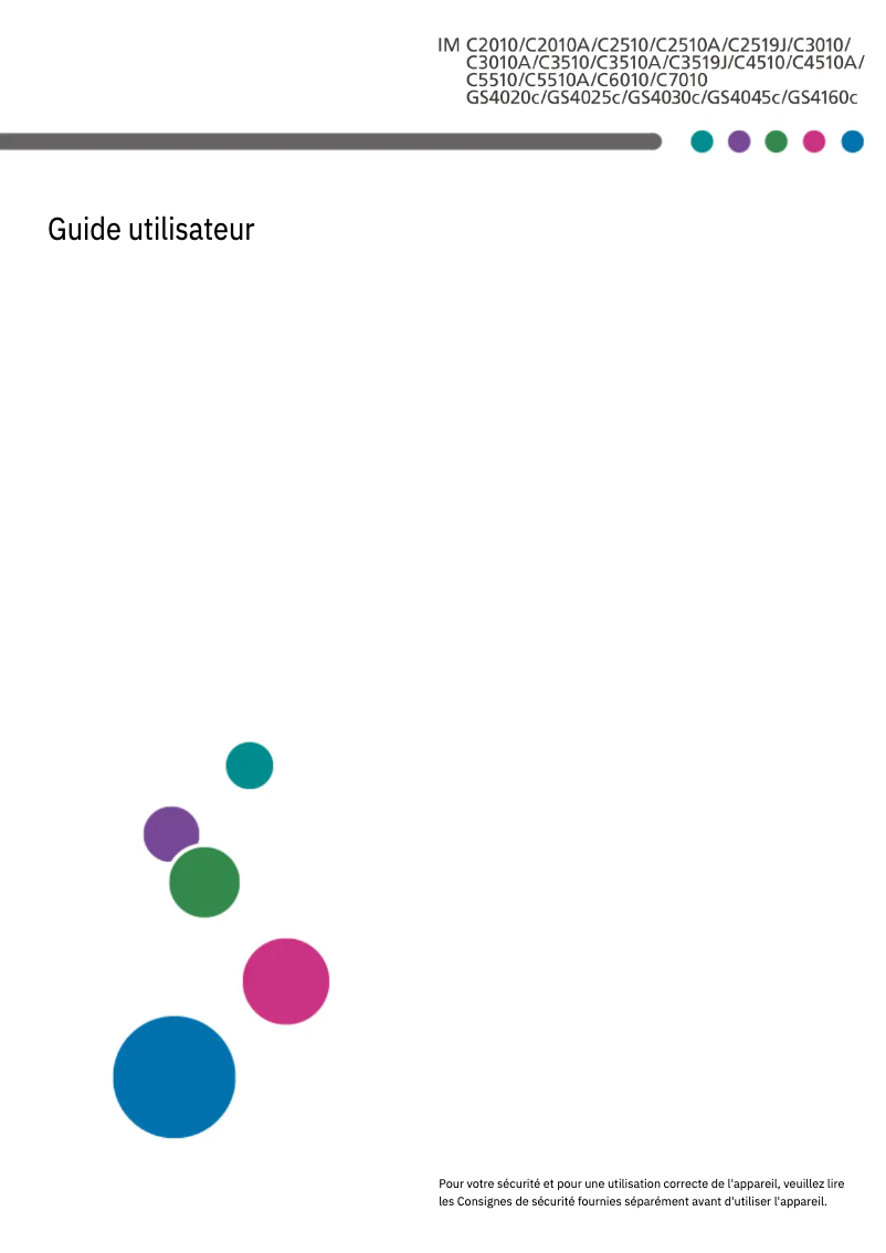 Page 1 of the manual User Manual Ricoh IM C5510A